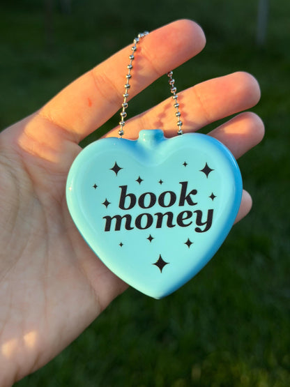 Vintage Heart Coin Purse - Book Money Light Blue