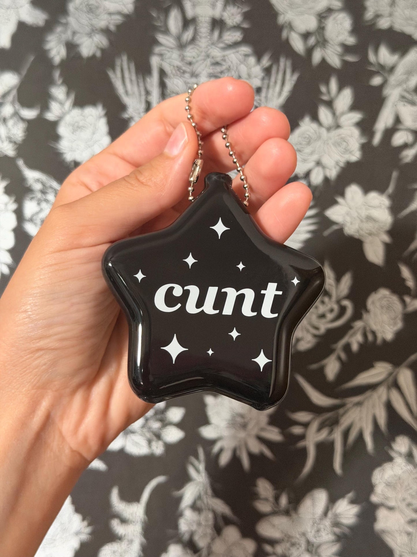 Black Rubber Star Coin Purse - C*nt