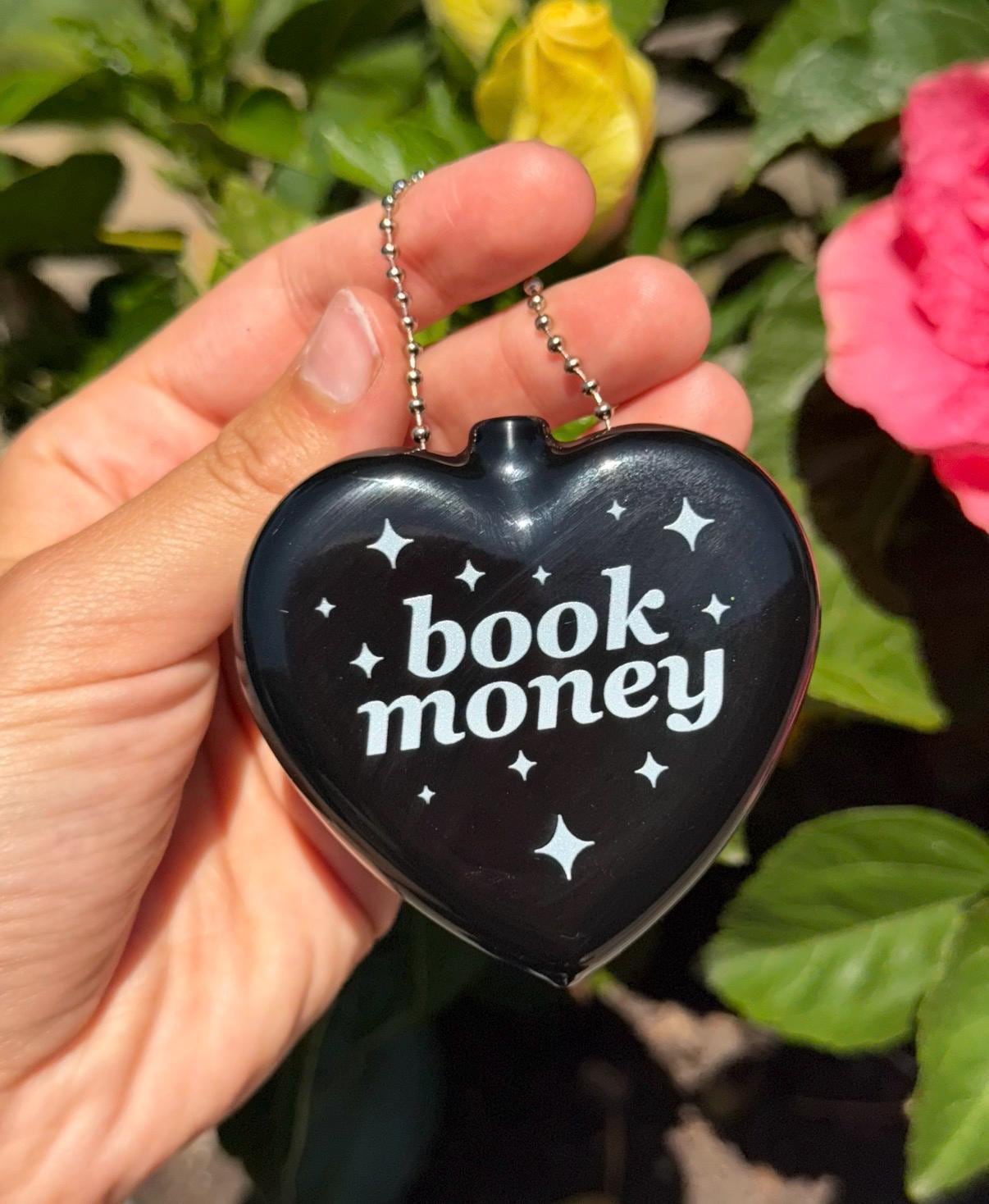 Vintage Heart Black Coin Purse - Book Money
