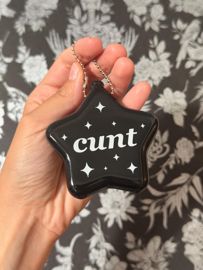 Black Rubber Star Coin Purse - C*nt
