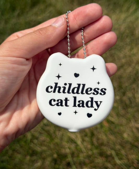 Vintage White Cat Coin Purse - Childless Cat Lady