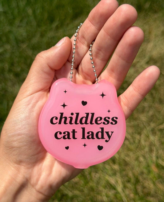 Vintage Translucent Pink Cat Coin Purse - Childless Cat Lady