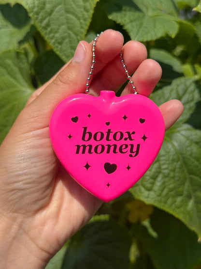 Vintage Heart Coin Purse - Botox Money Hot Pink