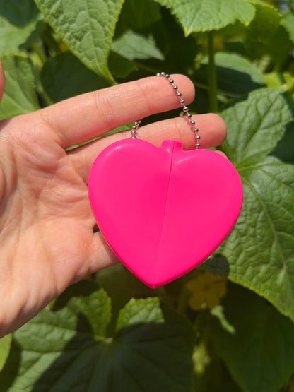 Vintage Heart Coin Purse - Botox Money Hot Pink