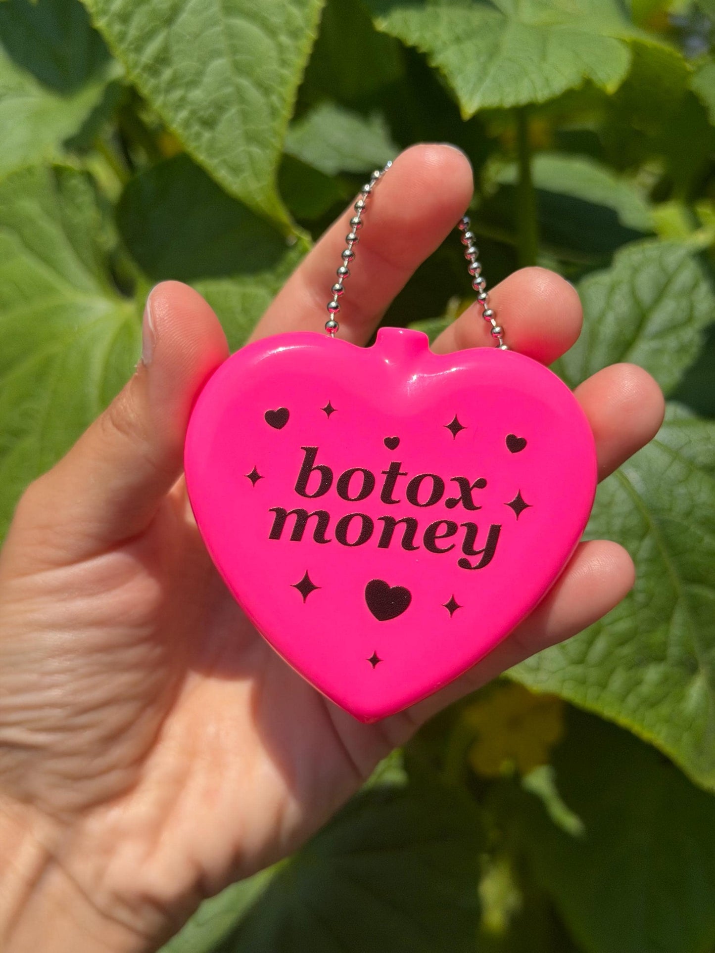 Vintage Heart Coin Purse - Botox Money Hot Pink