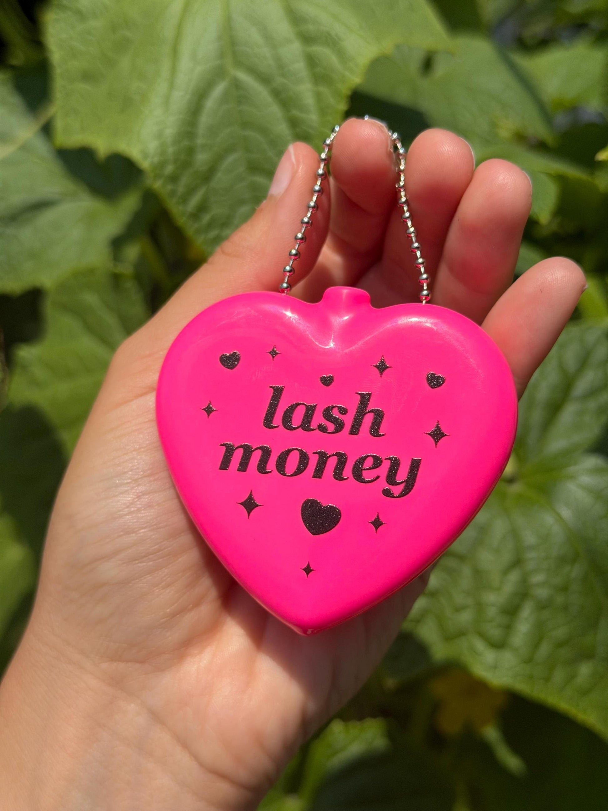 Vintage Heart Coin Purse - Lash Money Hot Pink