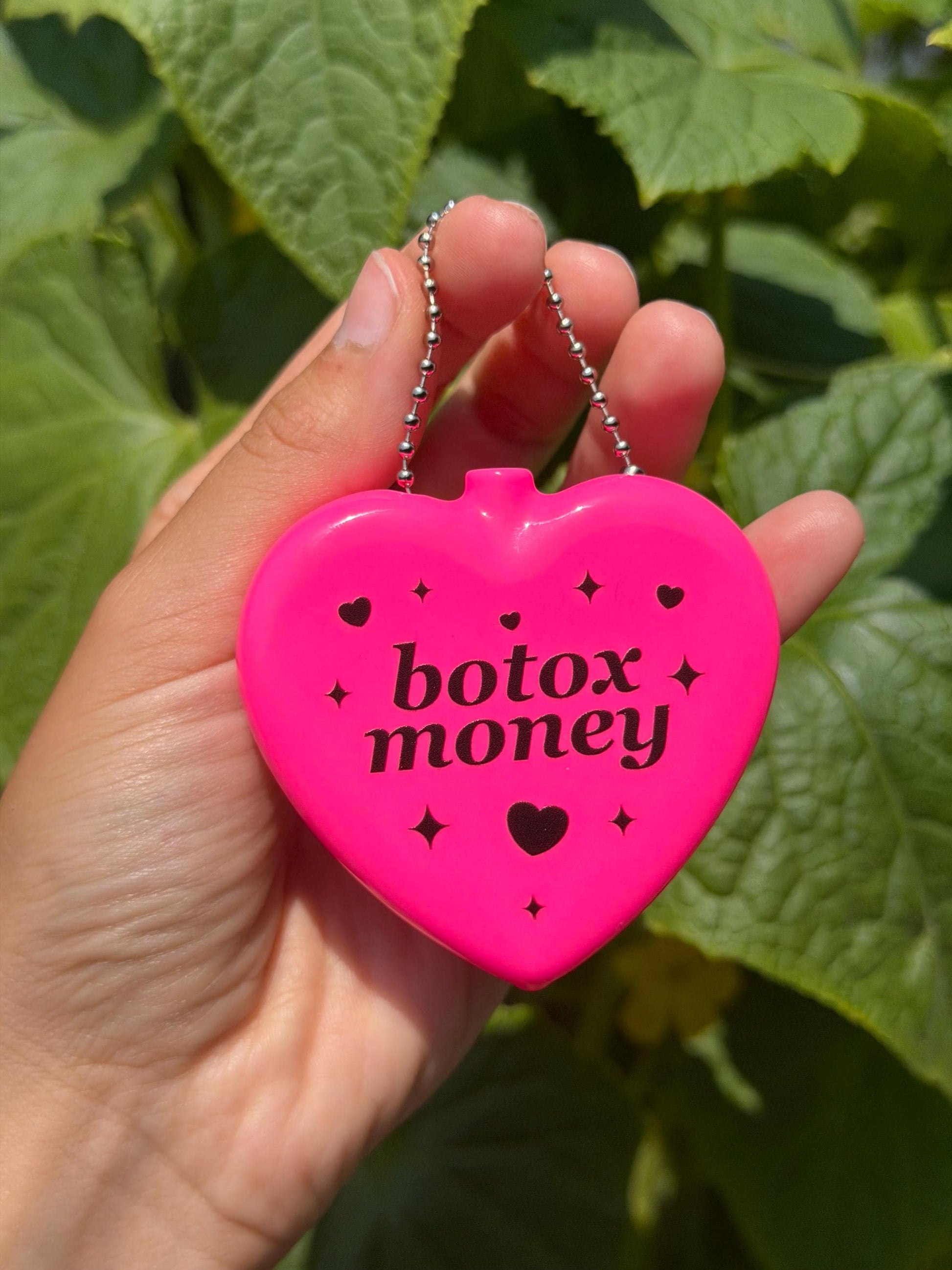 Vintage Heart Coin Purse - Botox Money Hot Pink