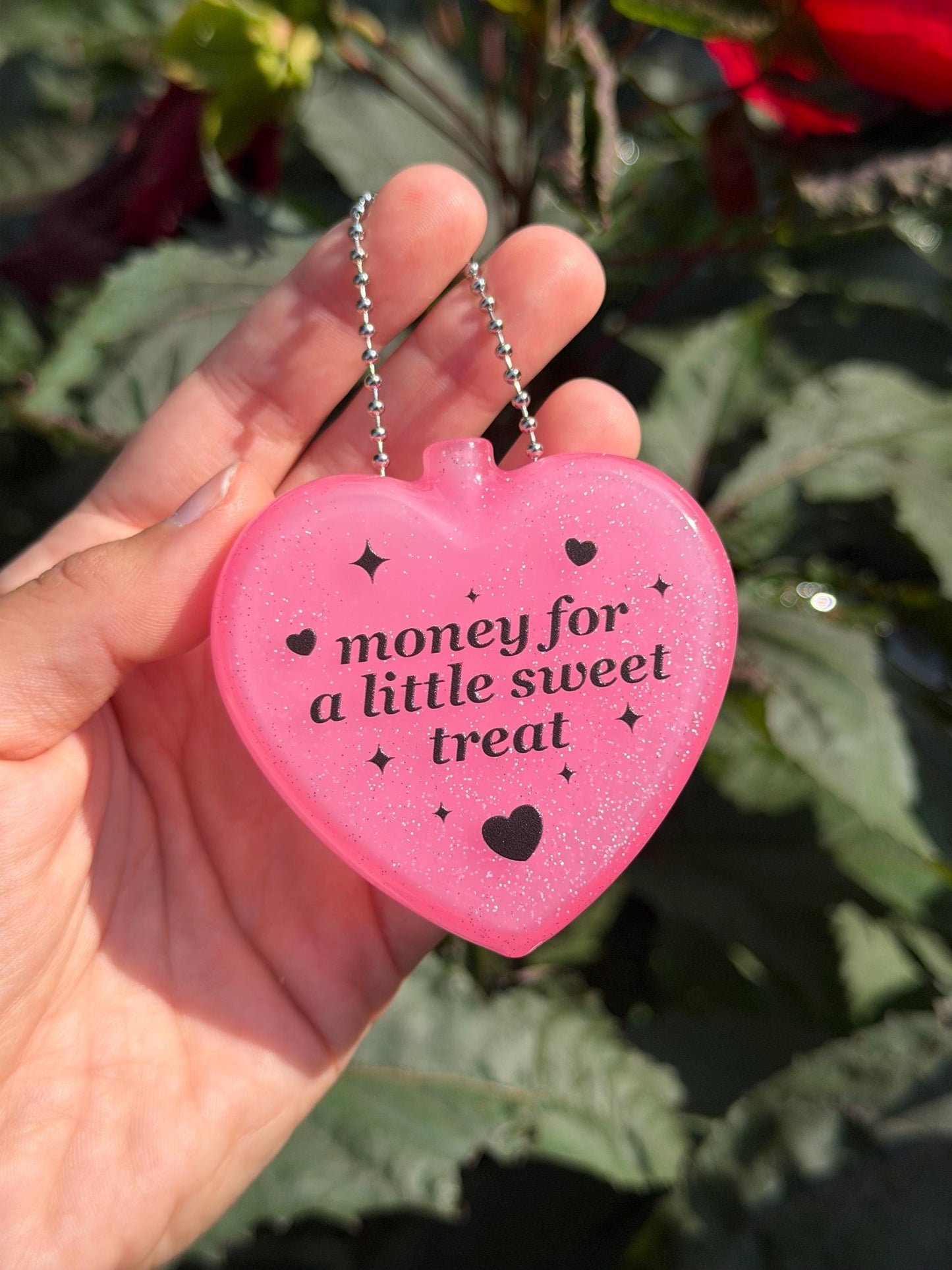 Vintage Heart Coin Purse Sparkly Pink - Money For A Sweet Little Treat