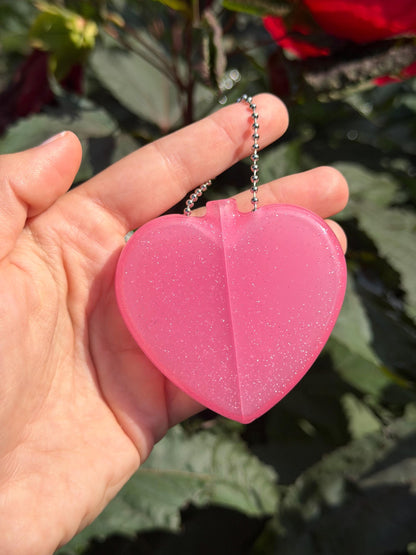 Vintage Heart Coin Purse Sparkly Pink - Money For A Sweet Little Treat