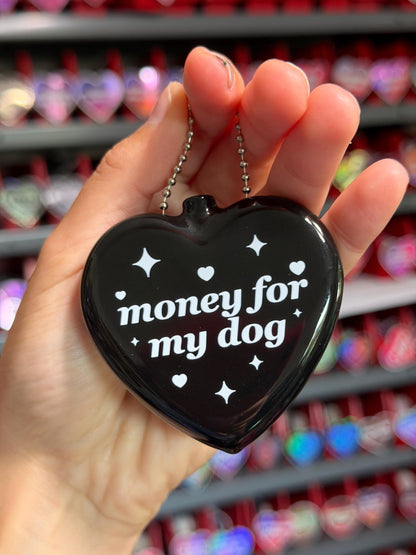 Vintage Heart Coin Purse - Money For My Dog (Misprint/Blurry)