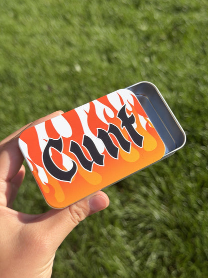 C*nt Flame Slidable Trinket Storage Tin