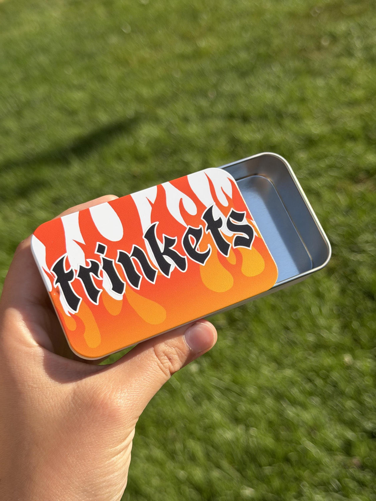 Trinkets Flame Slidable Trinket Storage Tin