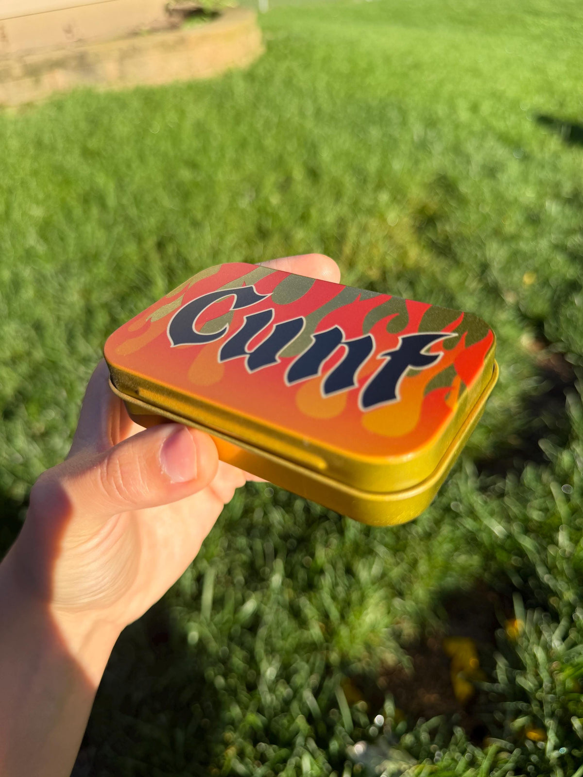 C*nt Flame Gold Flip Top Trinket Storage Tin