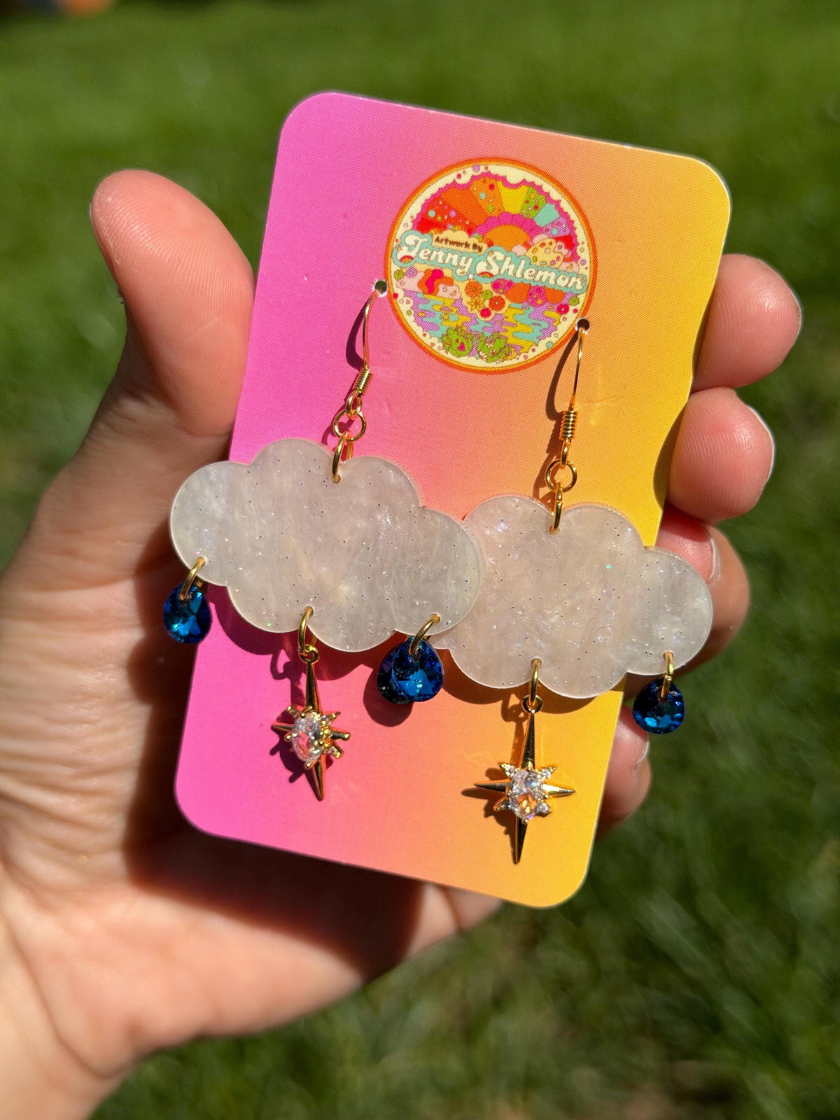Cloudy Day Acrylic Earrings - (MINI SIZE)