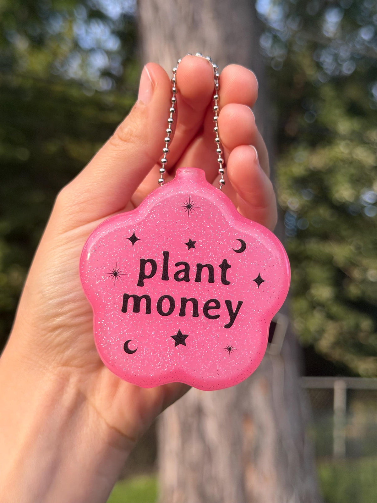 Rubber Sparkle Floral Coin Purse - Plant Money