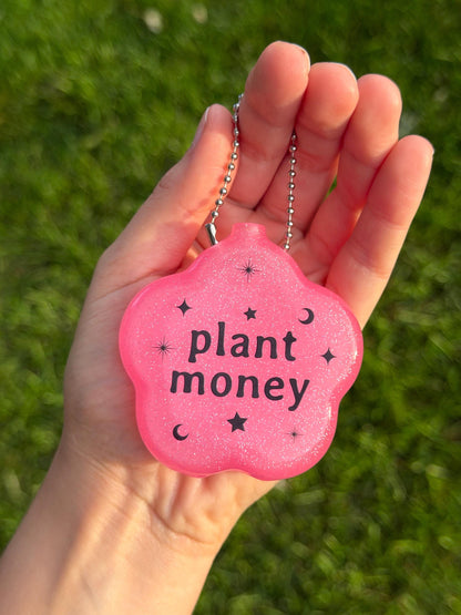 Rubber Sparkle Floral Coin Purse - Plant Money