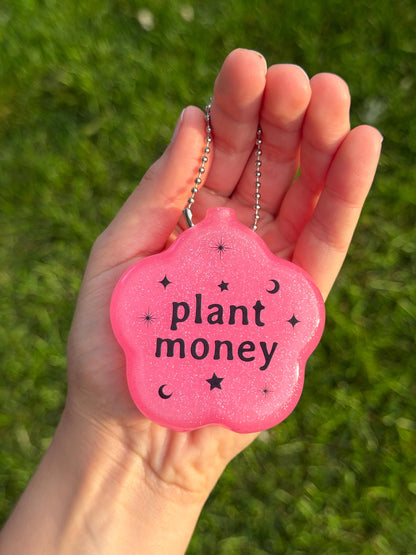 Rubber Sparkle Floral Coin Purse - Plant Money