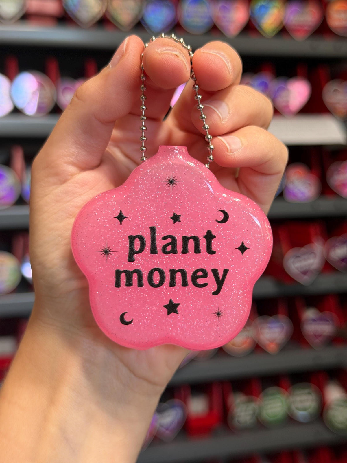 Rubber Sparkle Floral Coin Purse - Plant Money (Misprint/Blurry)