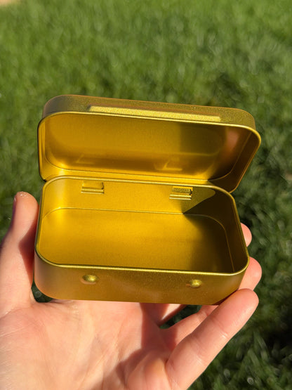 Trinket Money Flame Gold Flip Top Trinket Storage Tin