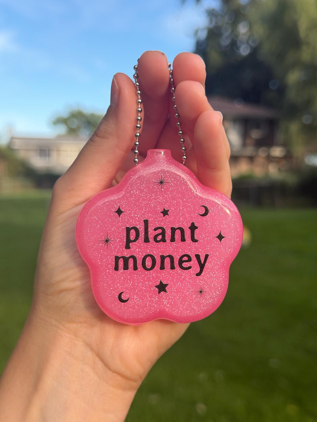 Rubber Sparkle Floral Coin Purse - Plant Money