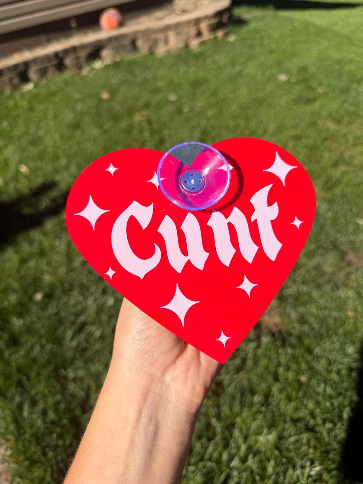Acrylic Car Sign: Goth C*nt – Heart Shape