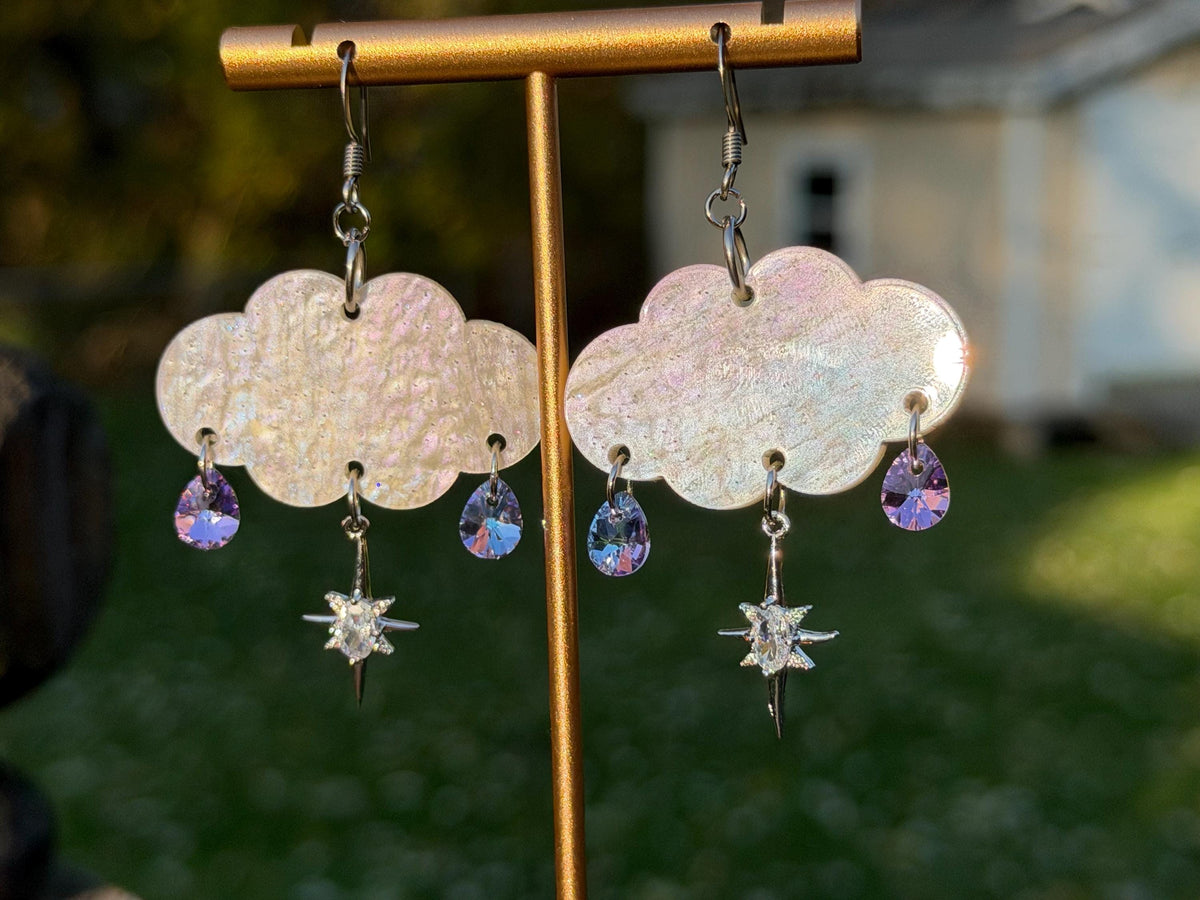 Cloudy Day Acrylic Earrings - (MINI SIZE)