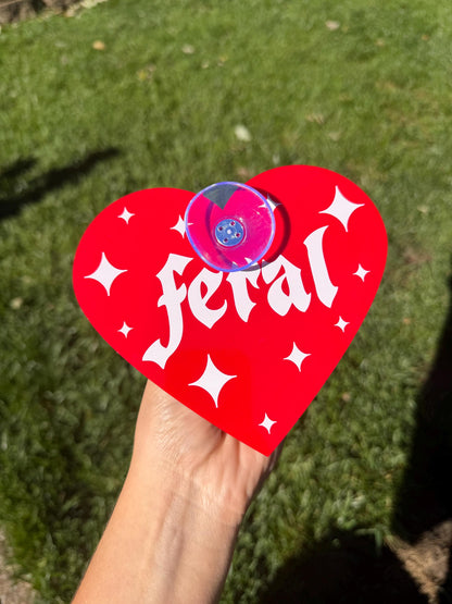 Acrylic Car Sign: Goth Feral – Heart Shape