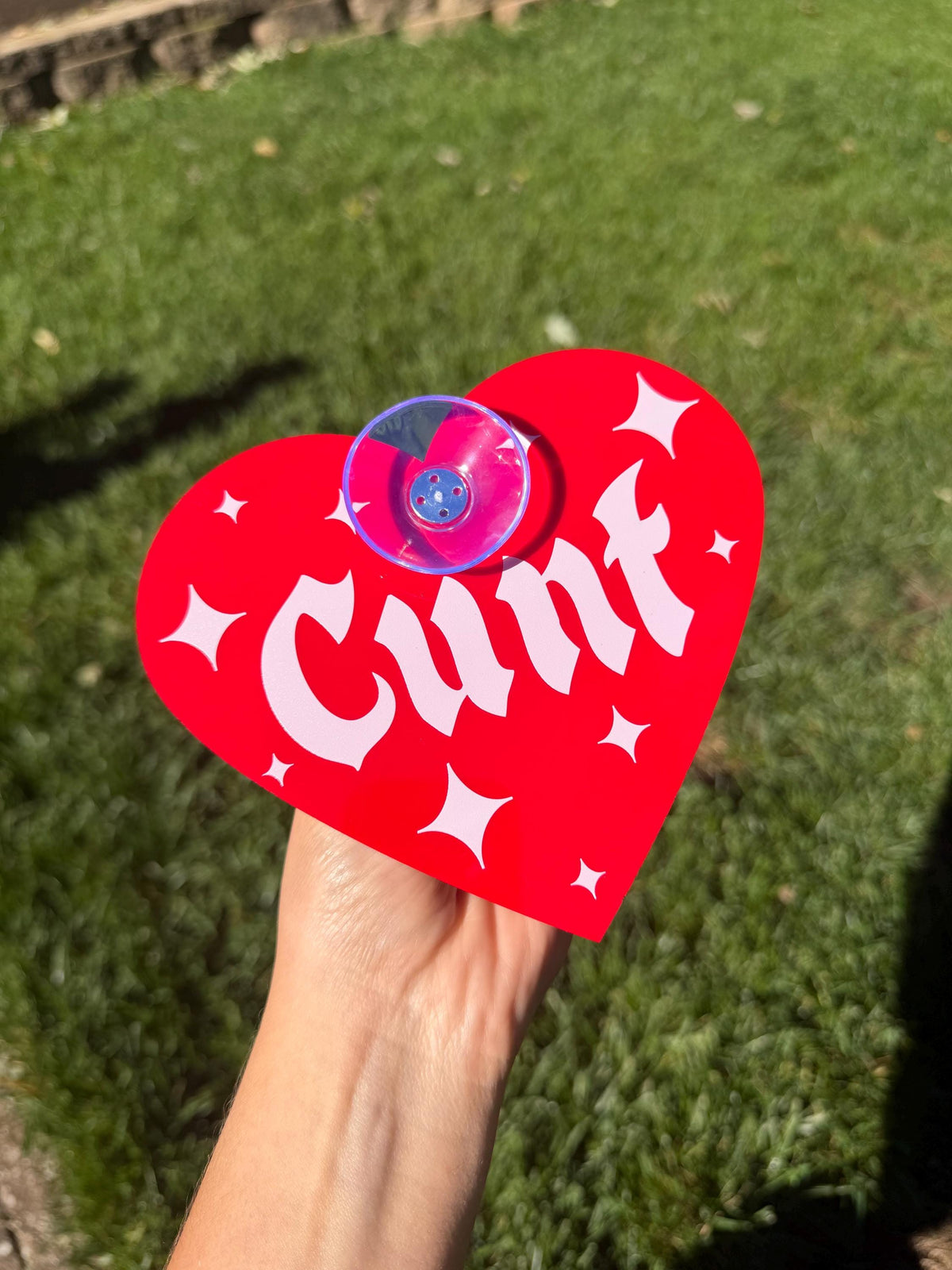 Acrylic Car Sign: Goth C*nt – Heart Shape