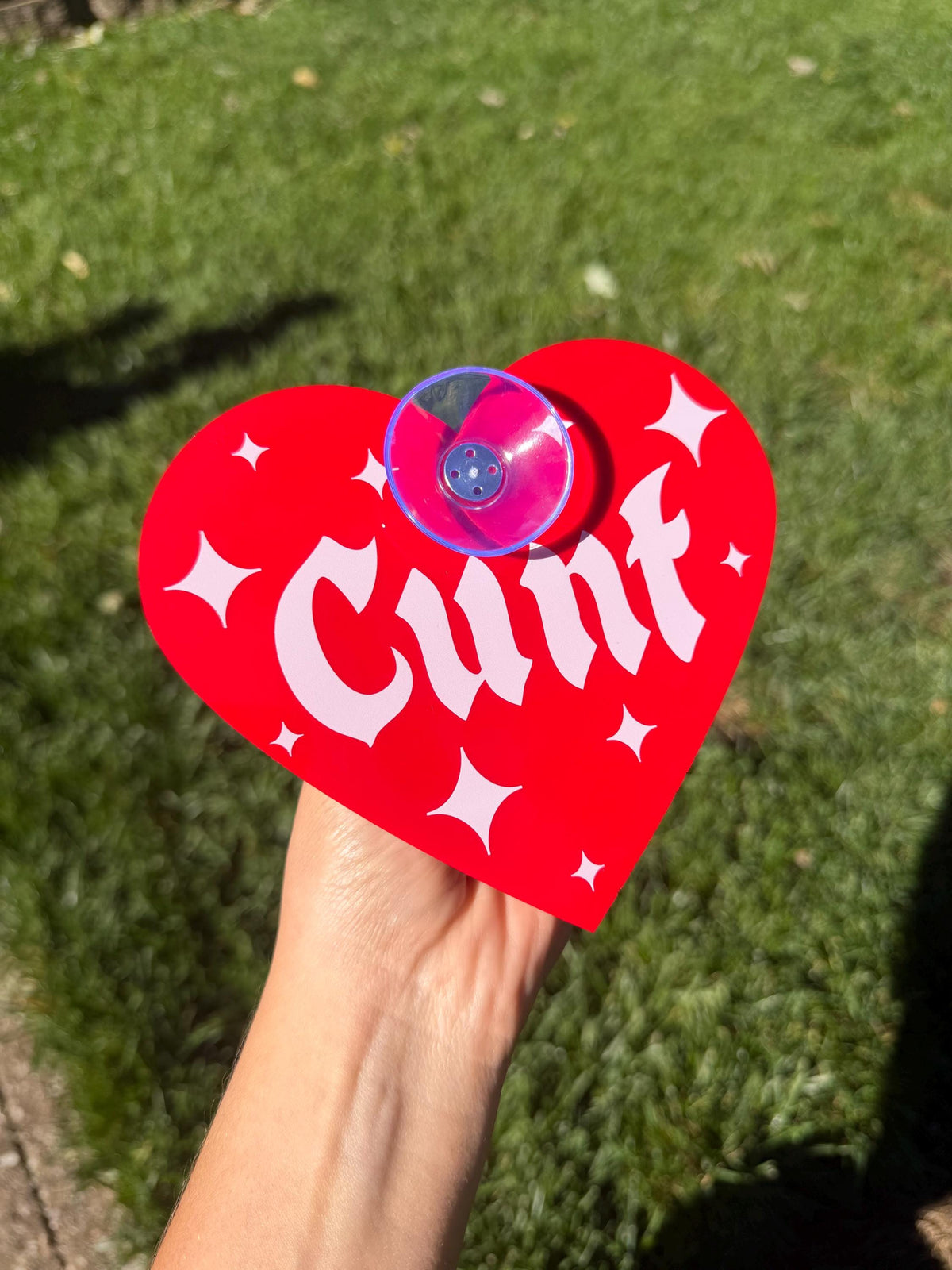 Acrylic Car Sign: Goth C*nt – Heart Shape