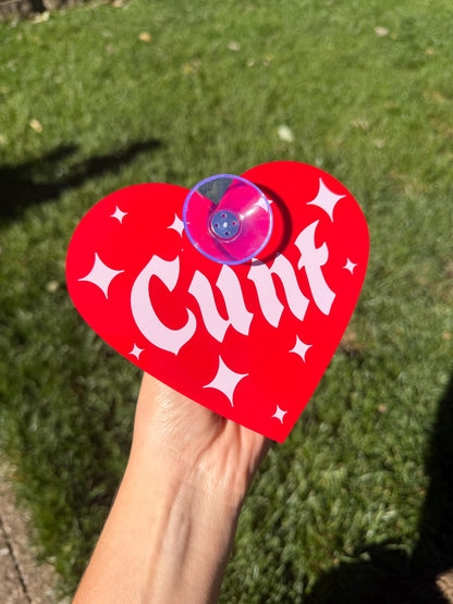 Acrylic Car Sign: Goth C*nt – Heart Shape