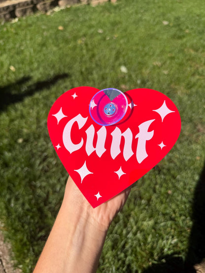 Acrylic Car Sign: Goth C*nt – Heart Shape