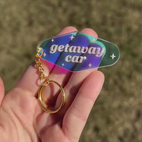 Getaway Car Iridescent Acrylic Motel Keychain