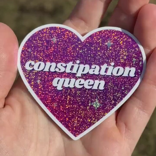 Constipation Queen Pink/Purple Glittery Dust Sticker