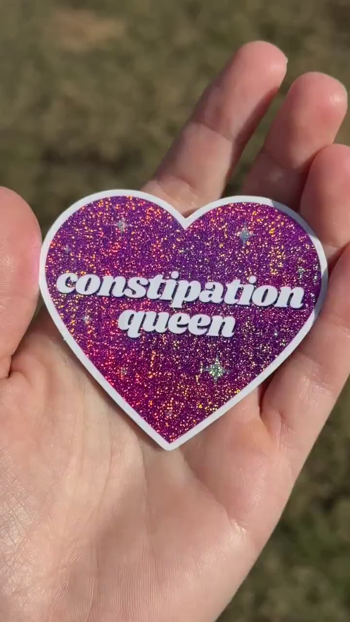 Constipation Queen Pink/Purple Glittery Dust Sticker