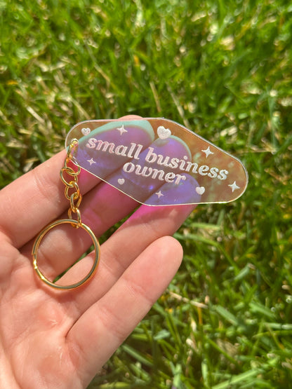 Small Business Owner Iridescent Acrylic Motel Keychain