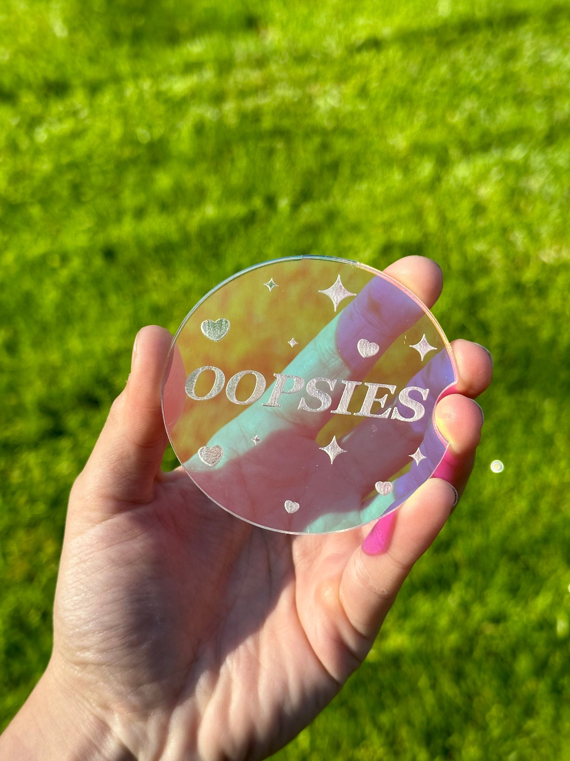 3 Inch Iridescent Car Coaster (Set of 2) - OOPSIES