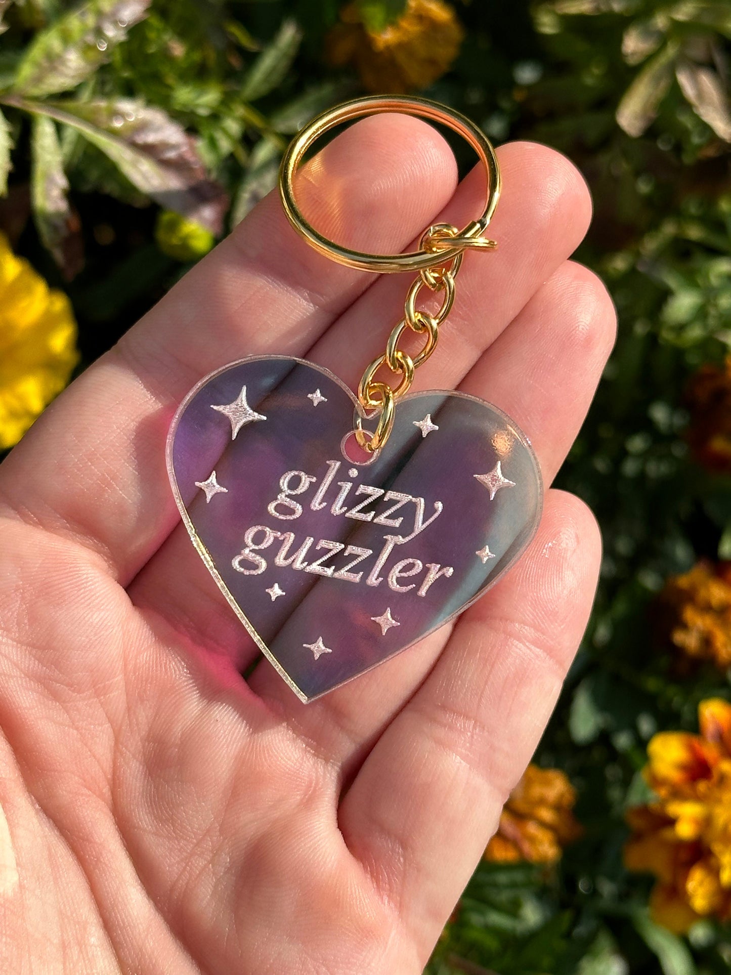 Glizzy Guzzler Iridescent Acrylic Keychain