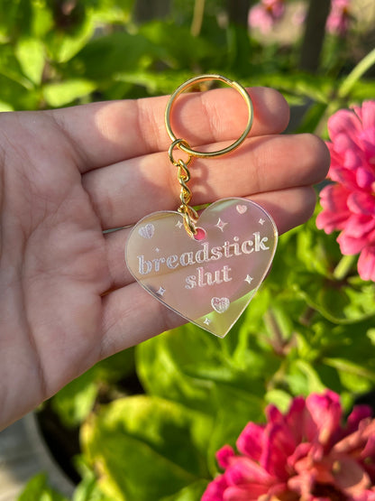 Breadstick Slut Iridescent Acrylic Keychain