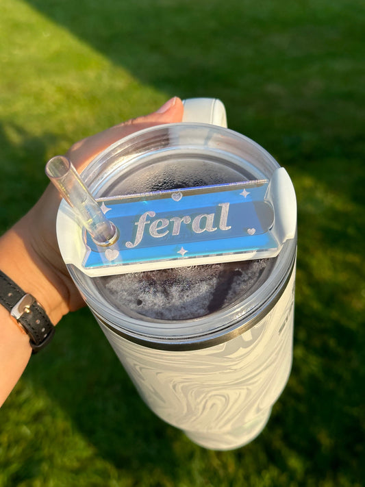 Iridescent FERAL Tumbler Topper 40 oz Size (Fits New 2.0 Cups Only Read Below!)