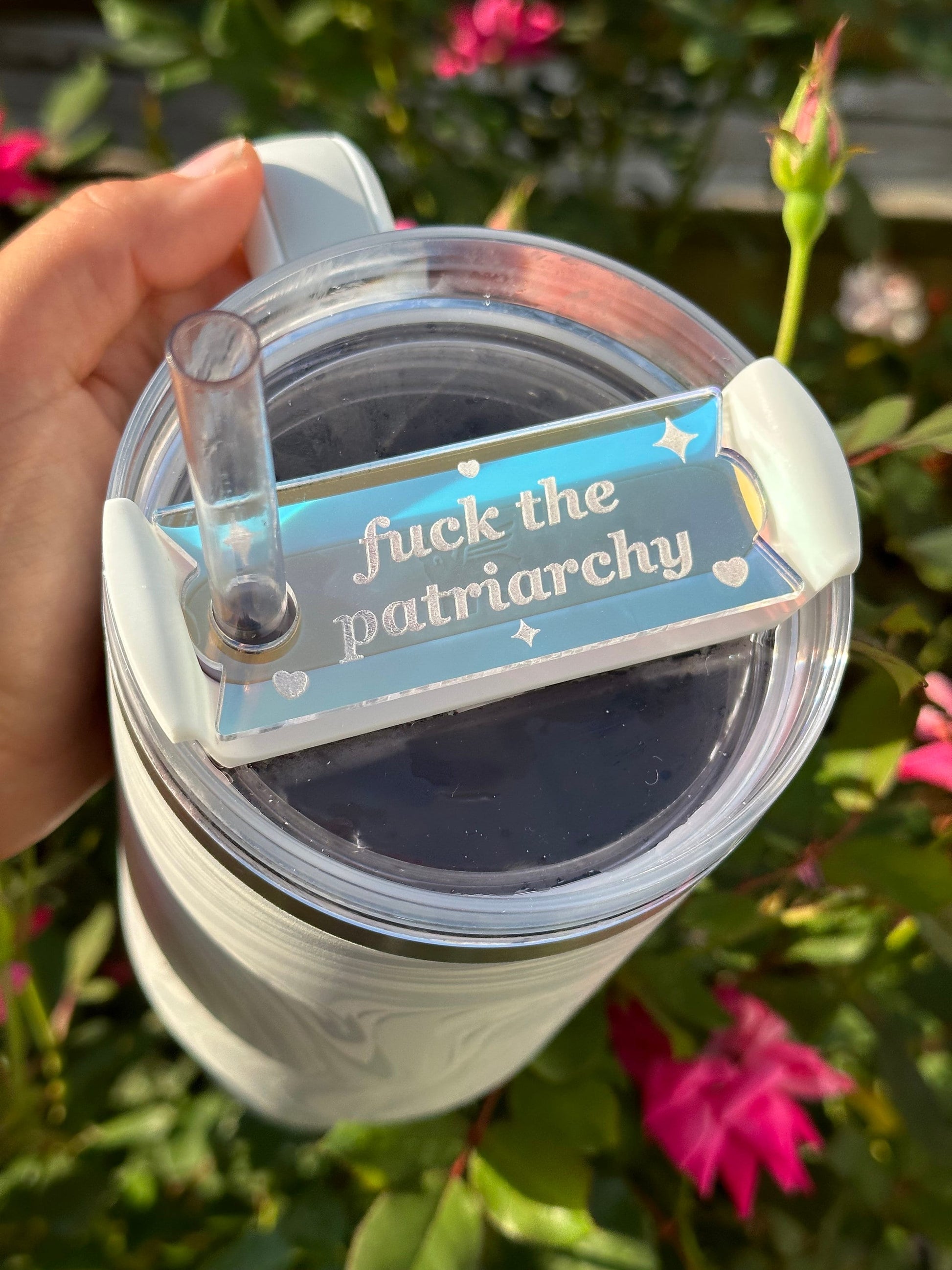 Iridescent Fuck The Patriarchy Tumbler Topper 40 oz Size (Fits New 2.0 Cups Only Read Below!)