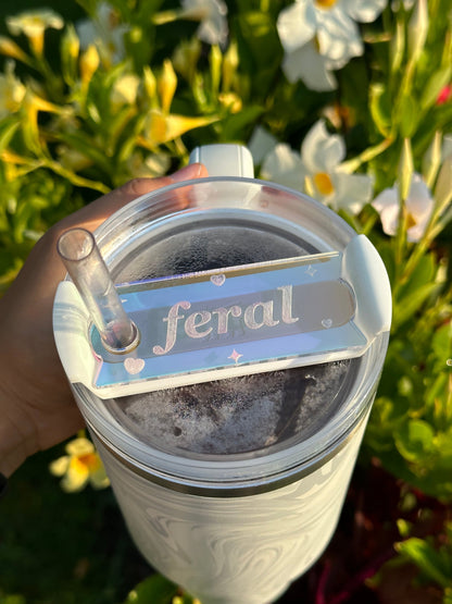 Iridescent FERAL Tumbler Topper 40 oz Size (Fits New 2.0 Cups Only Read Below!)