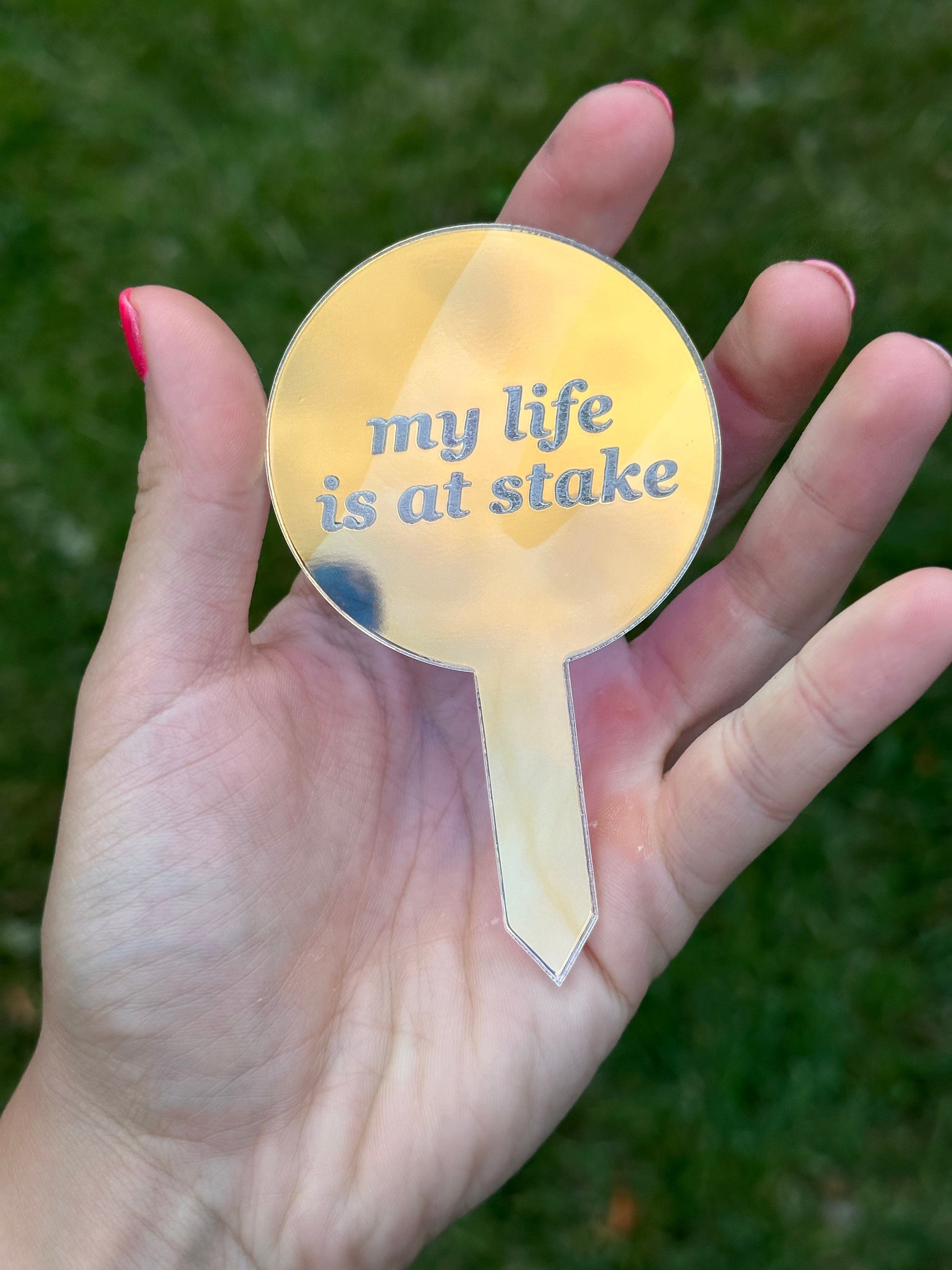 My Life Is At Stake Iridescent Acrylic Plant Stake
