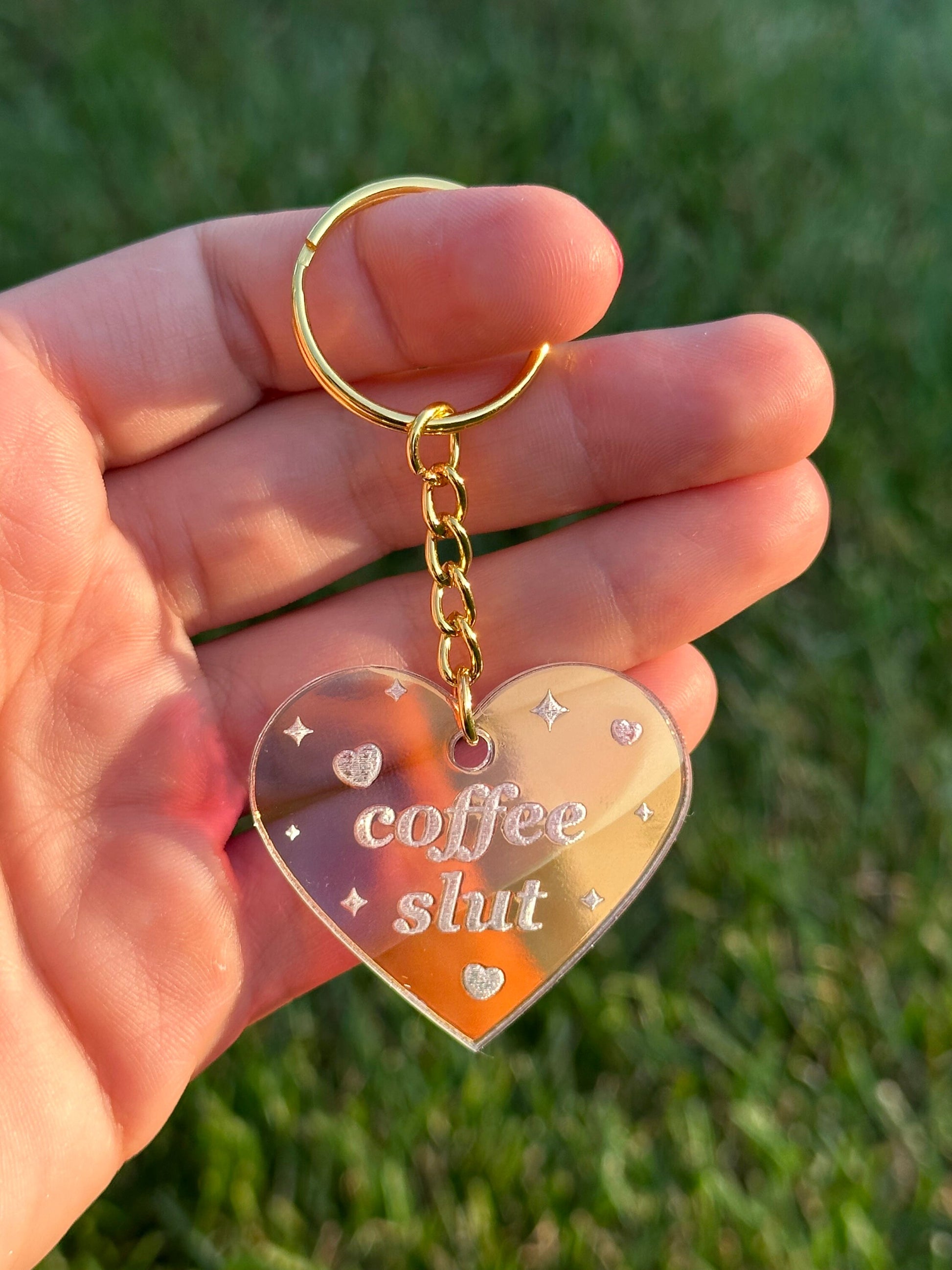 Coffee Slut Iridescent Acrylic Keychain