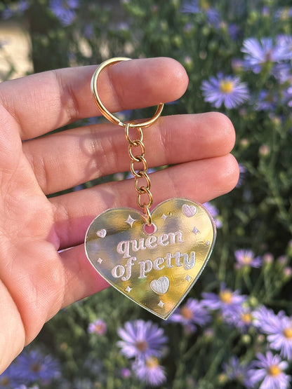 Queen Of Petty Iridescent Acrylic Keychain