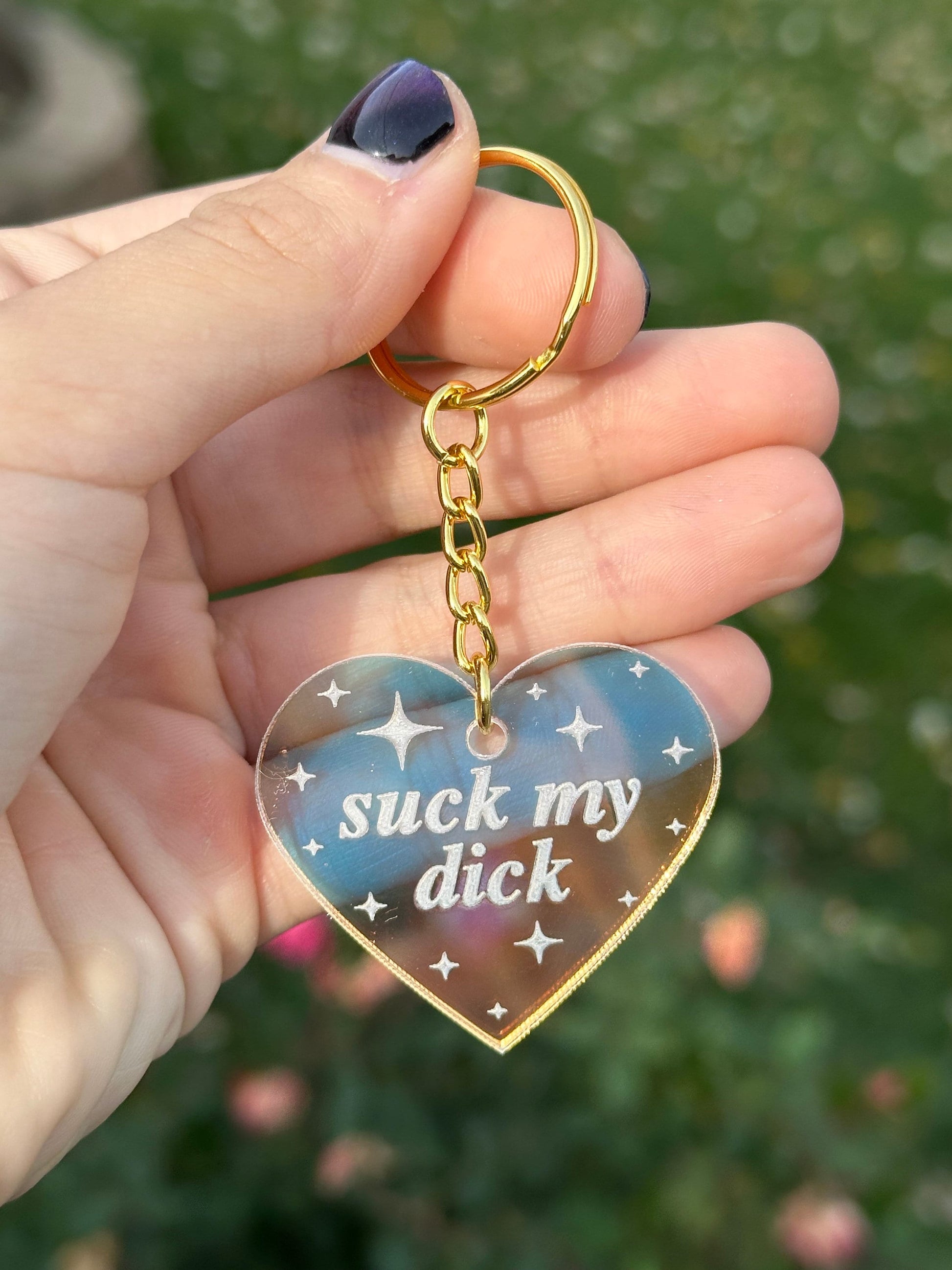Suck My Dick Iridescent Acrylic Keychain