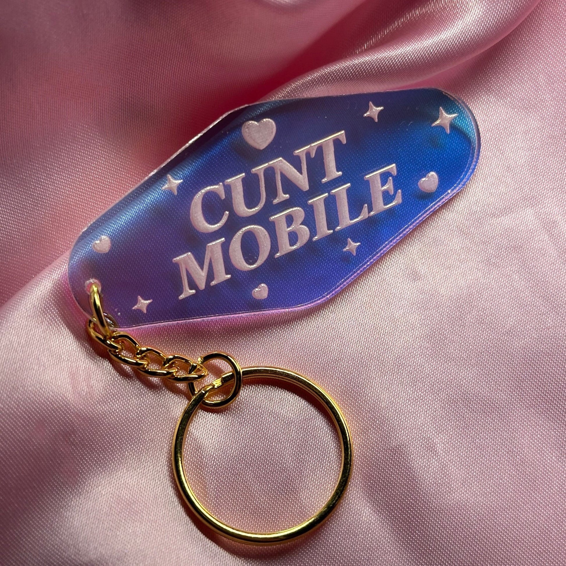 Cunt Mobile Iridescent Acrylic Motel Keychain