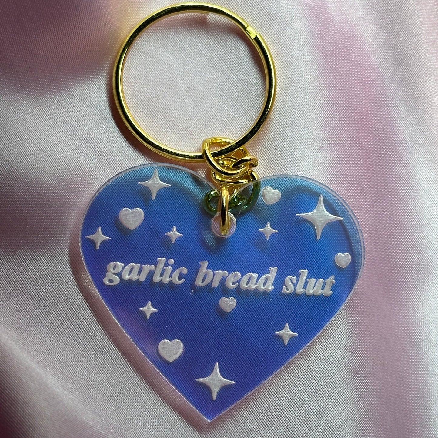 Garlic Bread Slut Iridescent Acrylic Keychain