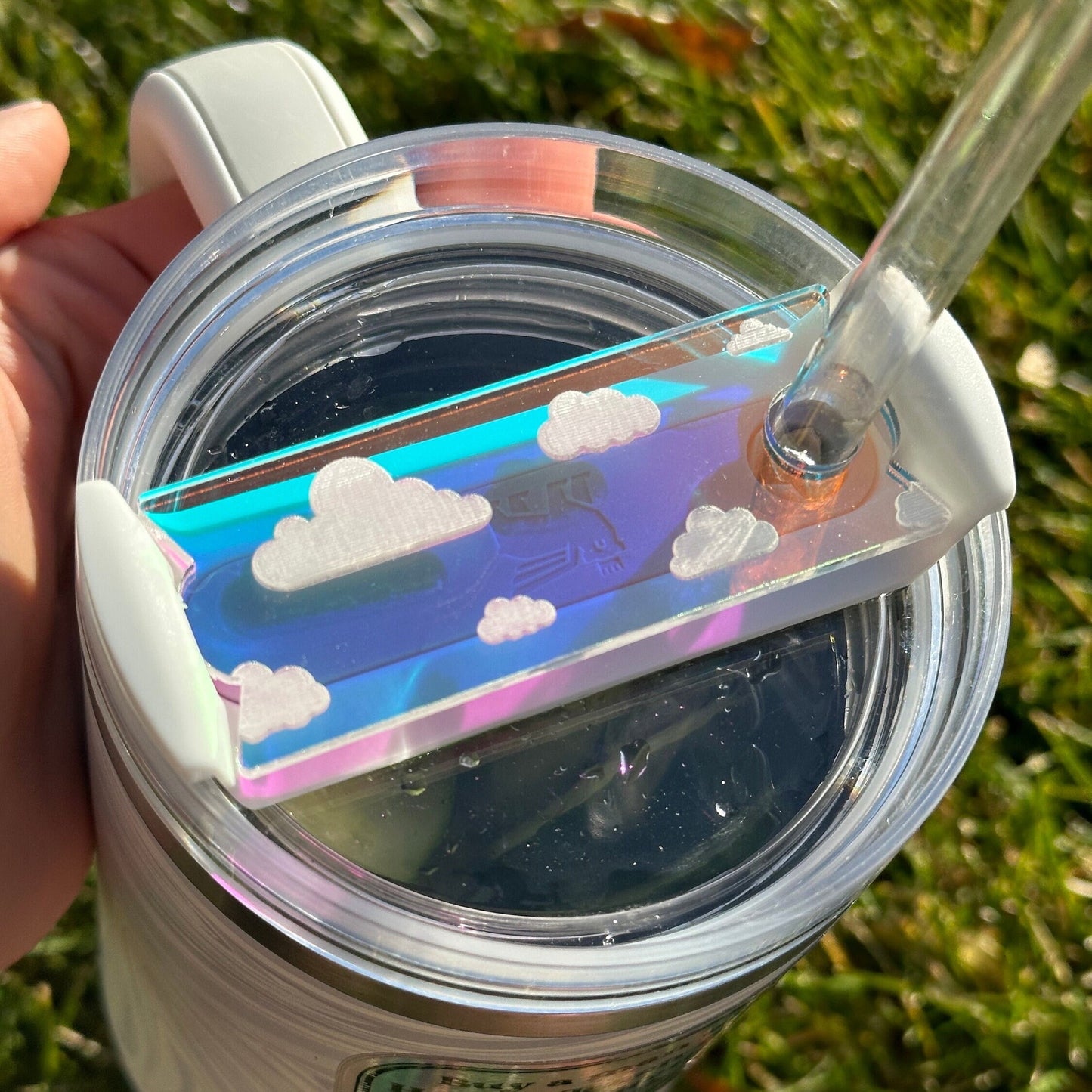 Iridescent Cloudy Tumbler Topper 40 oz Size (Fits New 2.0 Cups Only Read Below!)