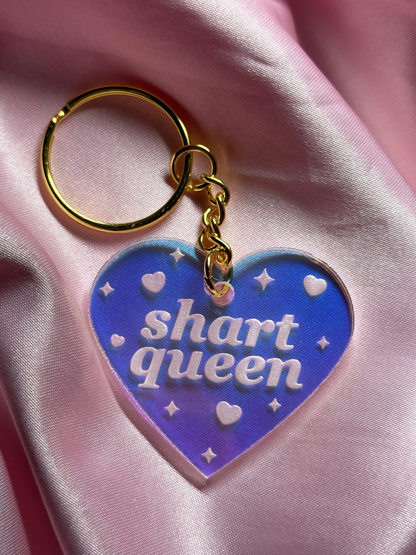 Shart Queen Iridescent Acrylic Keychain