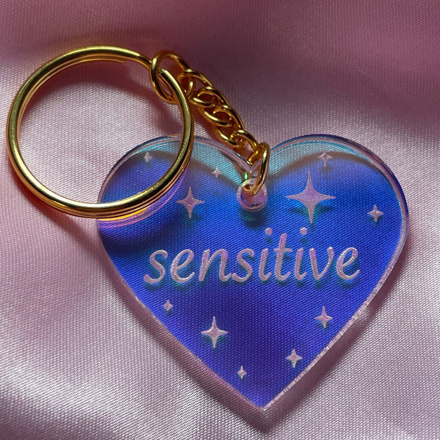 Sensitive Iridescent Acrylic Keychain